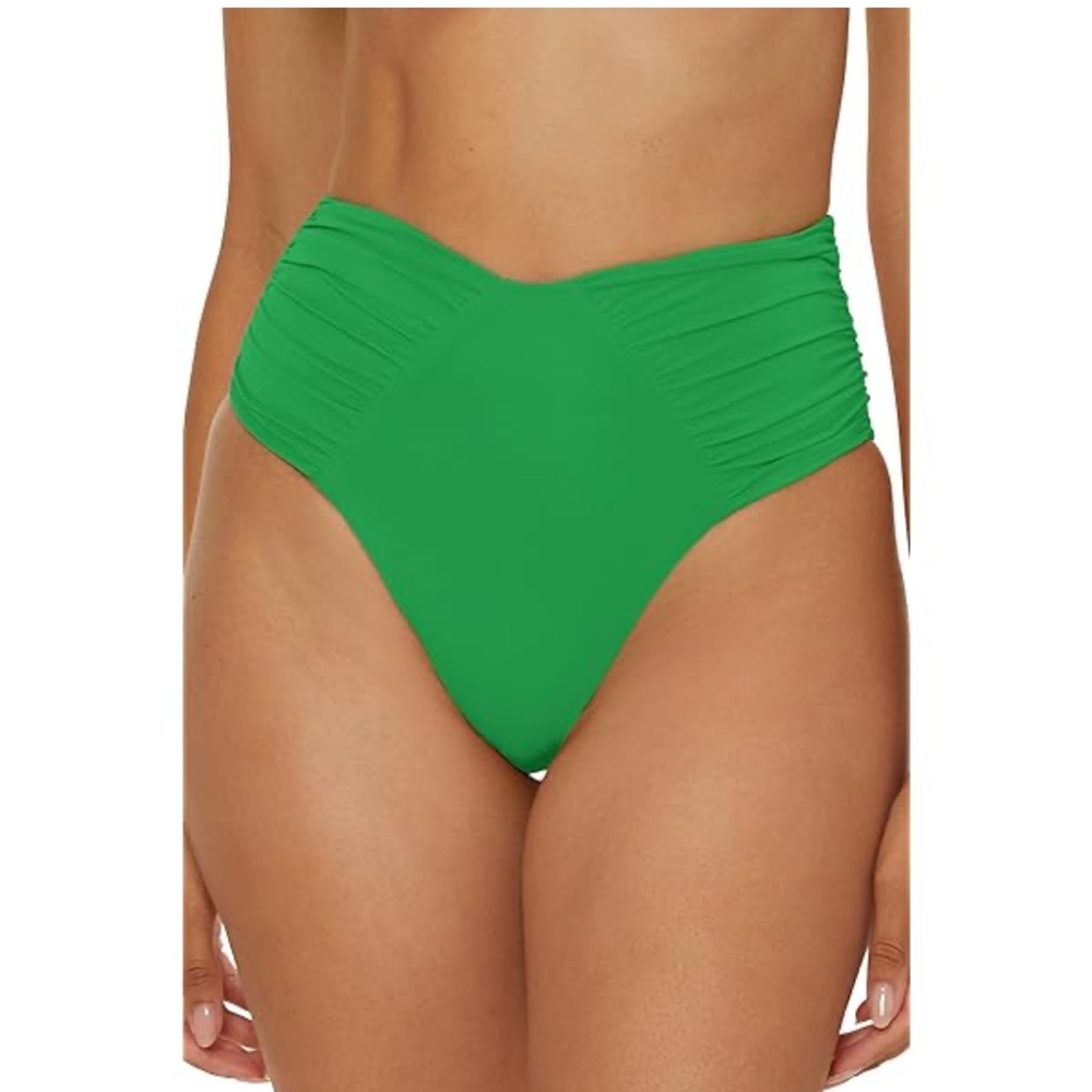 BECCA Women's Color Code Shirred French Cut Bikini Bottom